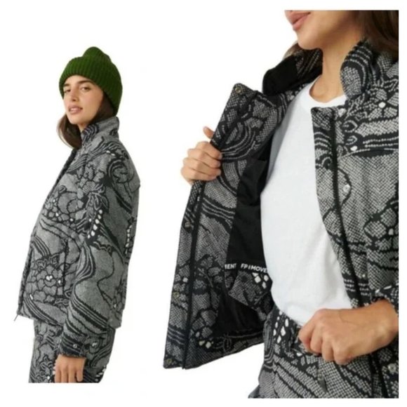 Sz XS FP Movement Bunny Slope Ski Puffer Jacket Black and White Free People NWOT - Picture 5 of 16